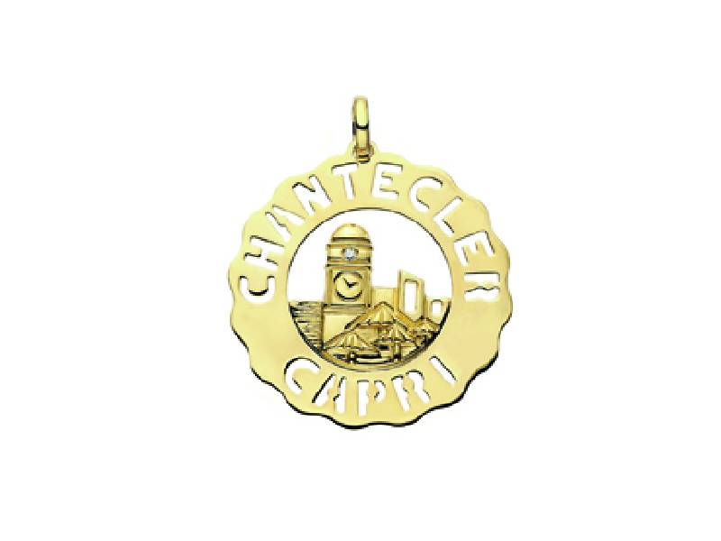 YELLOW GOLD 18KT LARGE CHARM PIAZZETTA LOGO CHANTECLER 23205